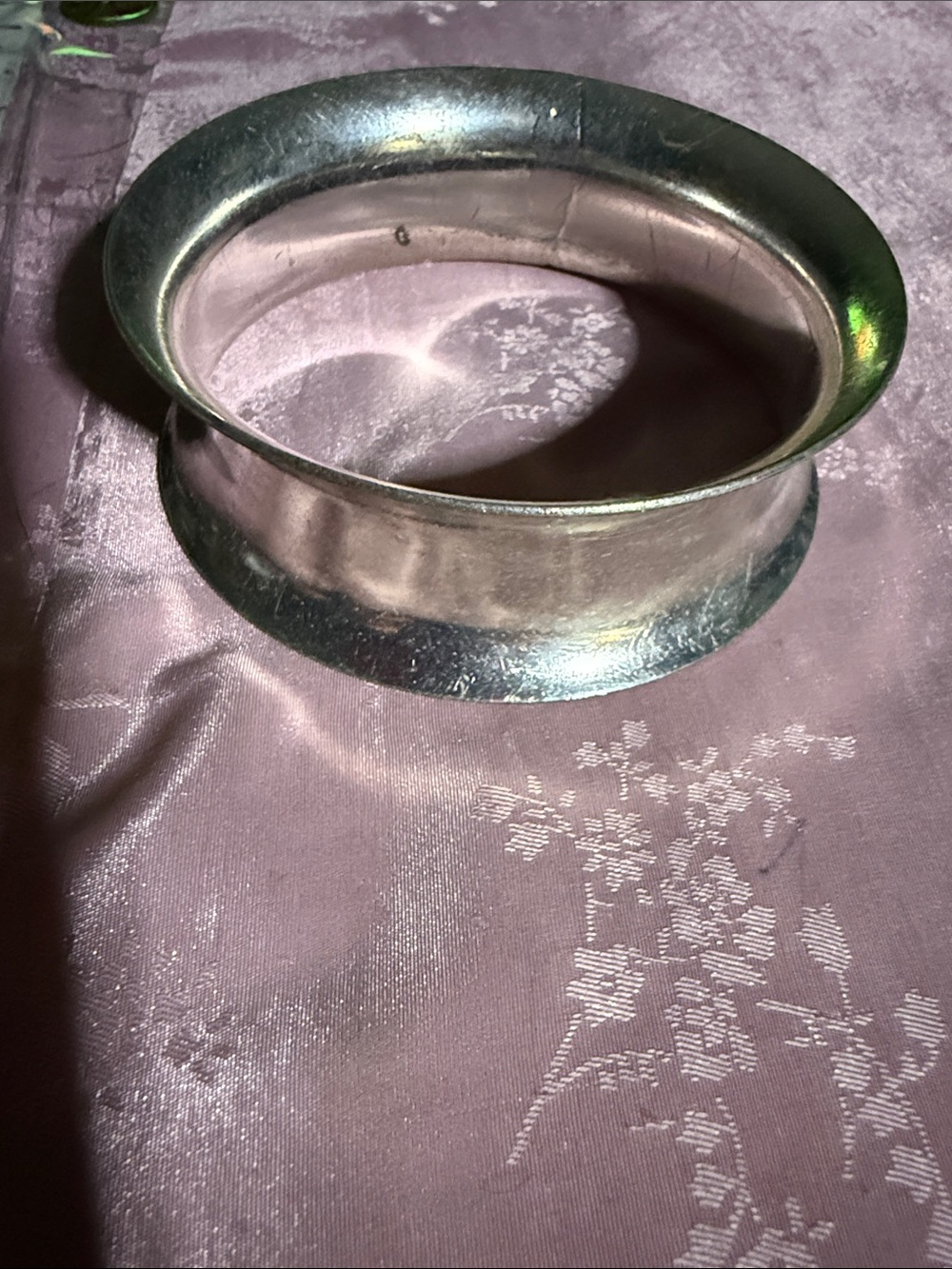 Wide Silver Metal Bangle Bracelet